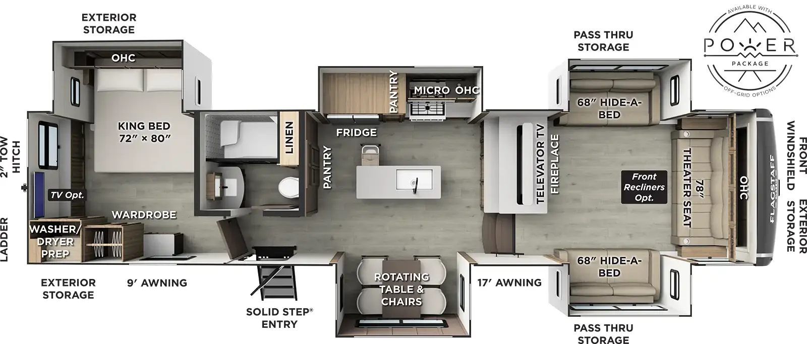 Flagstaff Classic Fifth Wheels 402CFL Floorplan
